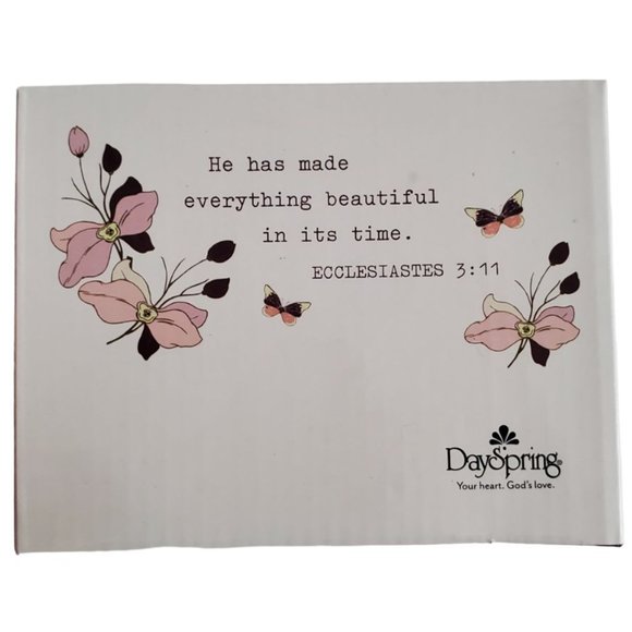 DaySpring 16 oz. Jumbo Mug with Inspirational Message | NIB | Ivory Plum Pink - Picture 3 of 6